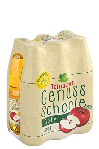Teinacher Genuss-Schorle Apfel im 6er-Multipack mit 0,5-Liter-Flaschen und 55 Prozent Direktsaft