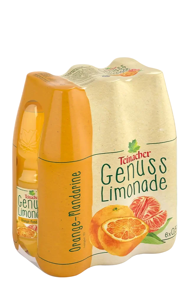 Teinacher Genuss-Limonade Orange-Mandarine im 6er-Multipack mit 0,5-Liter-Flaschen
