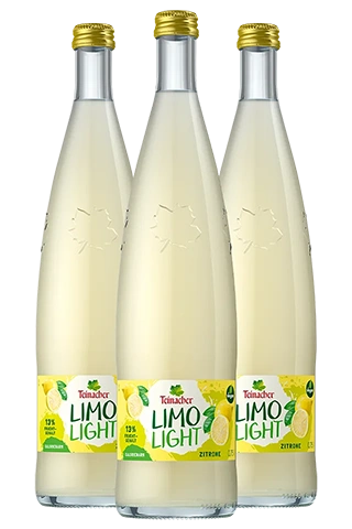 Drei Teinacher Limo Light Zitrone Genussflaschen 0,75 L