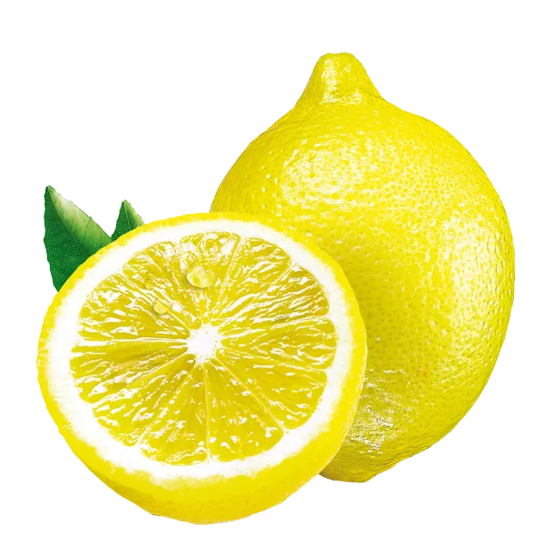 Teinacher Limo Light Zitrone Trüb zwei Zitronen mit Blatt im Hintergrund