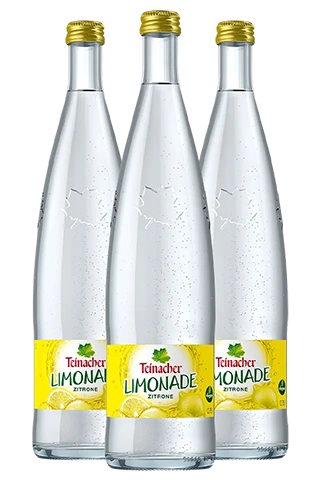 Drei 0,75 Liter Genussflaschen Teinacher Limonade Zitrone 