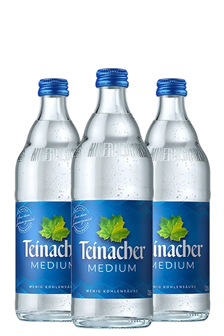 Mehrere Teinacher Mineralwasser Medium Glasflaschen 0,5 L