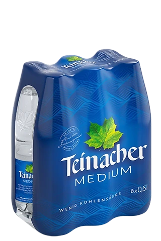 Teinacher Mineralwasser Medium Multipack mit 6 Petflaschen 0,5 L