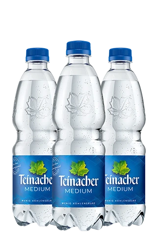 Mehrere Teinacher Mineralwasser Medium Petflaschen 0,5 L