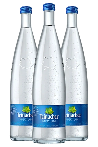 Drei Teinacher Mineralwasser Medium Genussflaschen 0,75 Liter