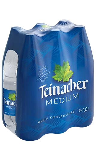 Teinacher Mineralwasser Medium Multipack mit 6 Petflaschen 1,0 L