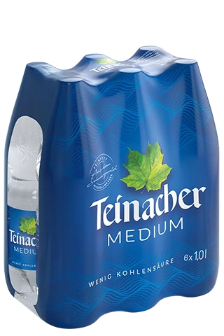 Teinacher Mineralwasser Medium Multipack mit 6 PET-Flaschen 1,0 Liter