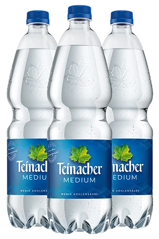 Mehrere Teinacher Mineralwasser Medium Petflaschen 1,0 L