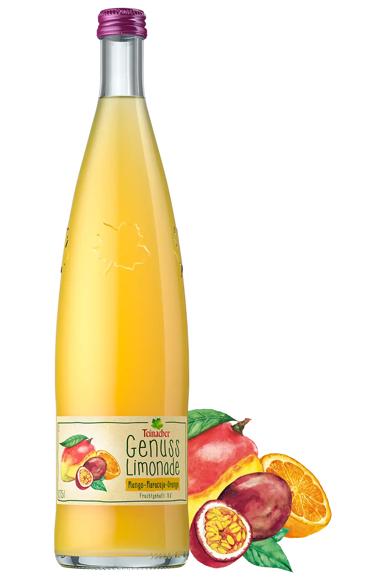 Glasflasche 0,75 L Teinacher Genuss Limonade Zitrone