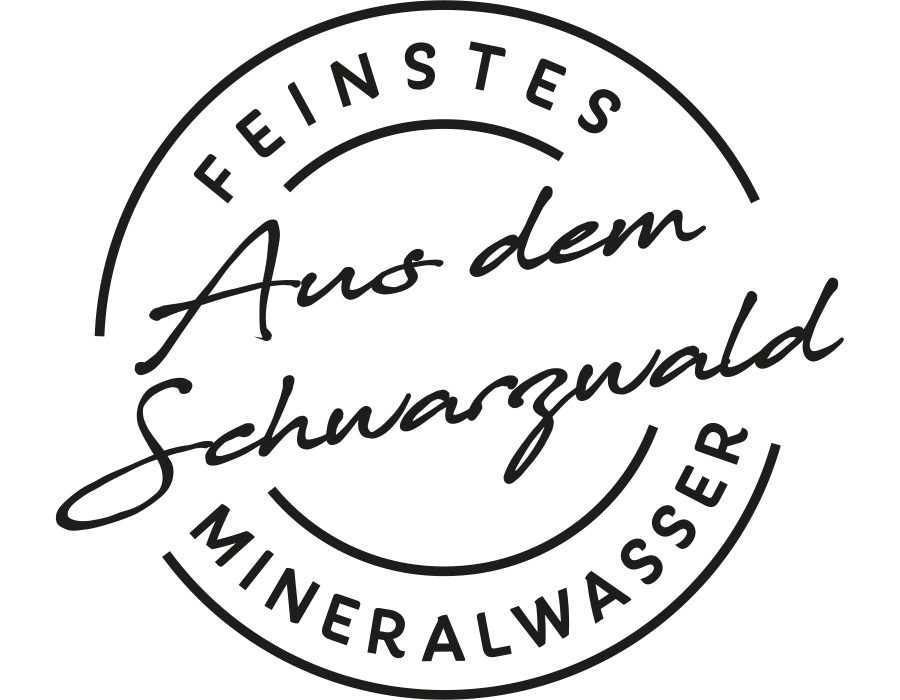 Label mit der Beschriftung feinstes aus dem Schwarzwald Mineralwasser