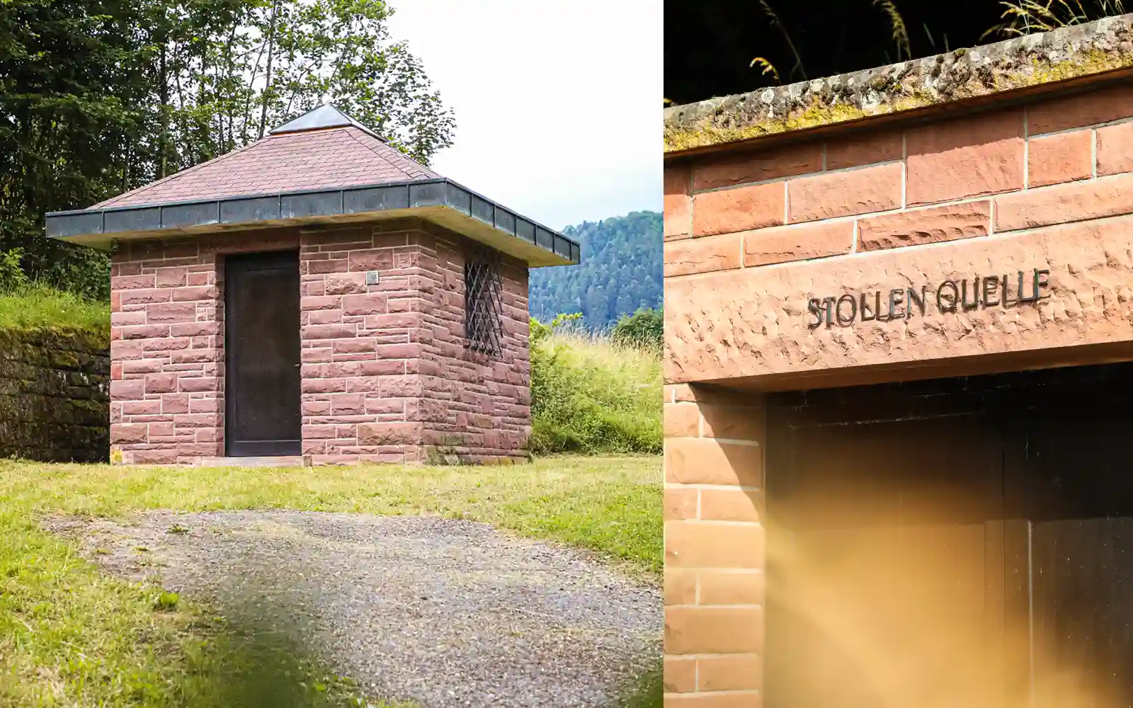 teinacher-wissenswert-brunnenhaus-mineralbrunnen-bad-teinach Zwei Mitarbeiter in blauer Arbeitskleidung an einer Abfüllanlage in der Teinacher Produktion.