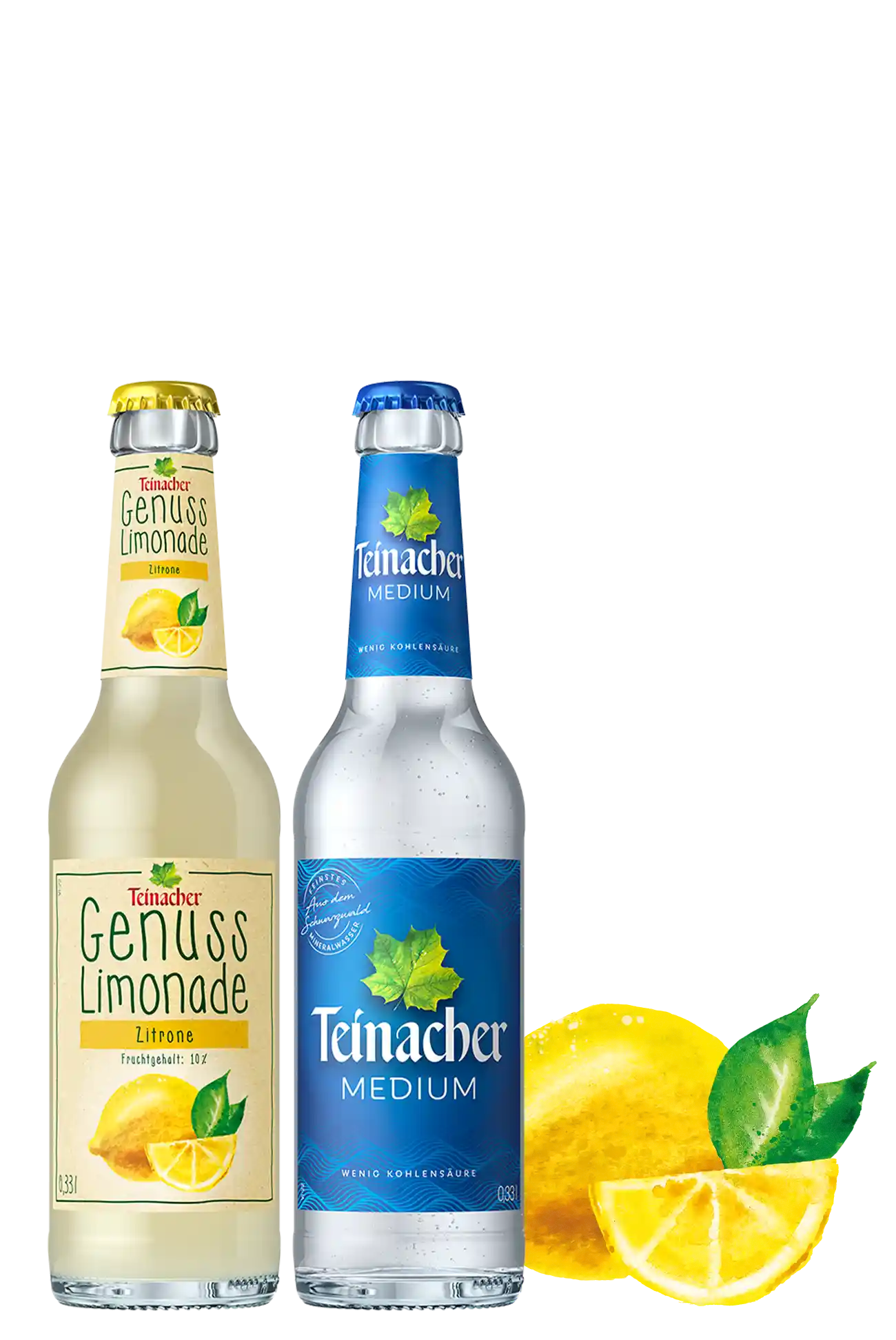 Glasflasche 0,75 L Teinacher Genuss Limonade Zitrone